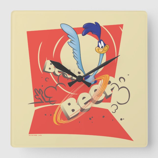 Relógio Quadrado ROAD RUNNER™ BEEP BEEP!™ Sunset Graphic (Frente)