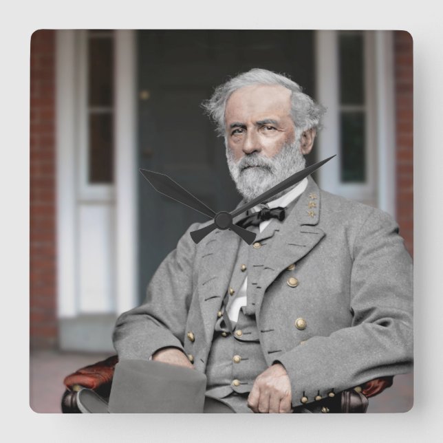 Relógio Quadrado Robert E. Lee Square Wall Clock (Frente)