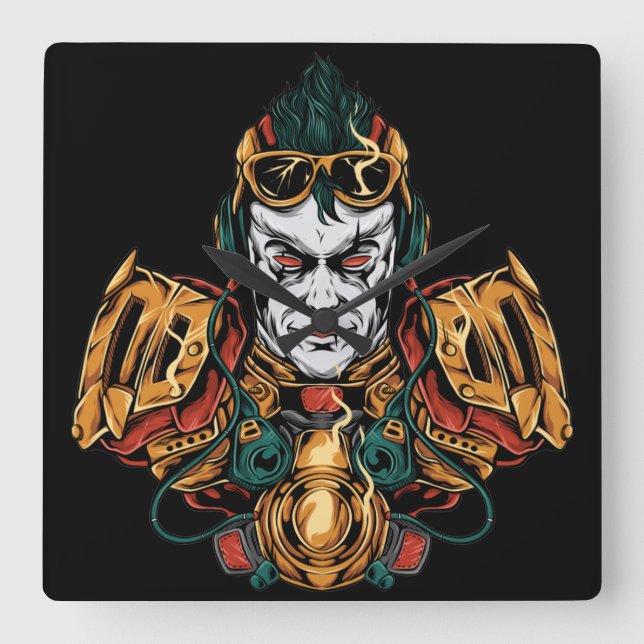 Relógio Quadrado Robô japonês (Frente)