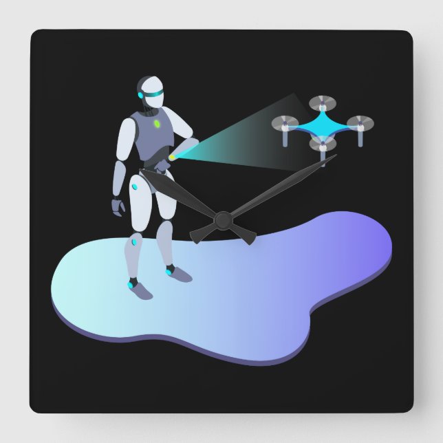 Relógio Quadrado Robótico (Frente)