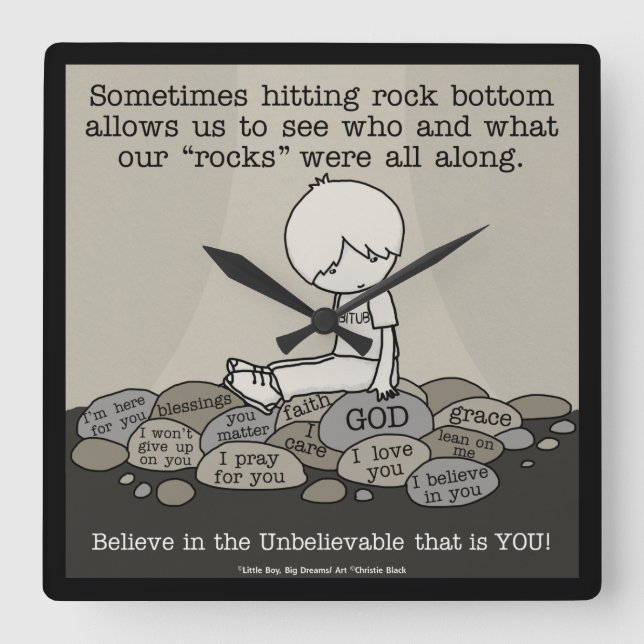 Relógio Quadrado Rock Bottom (Frente)