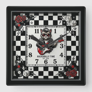 Relógio Quadrado Rockabilly