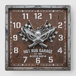 Relógio Quadrado Rockabilly Hot Rod