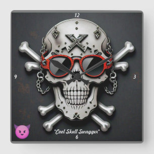 Relógio Quadrado "Rockstar Edge Trabalho de arte"