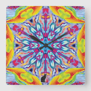 Relógio Quadrado Roda Gigante Kaleidoscópio