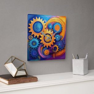 Relógio Quadrado Rodas vivas