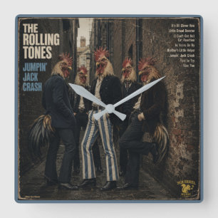 Relógio Quadrado Rolling Tones: uma Paródia