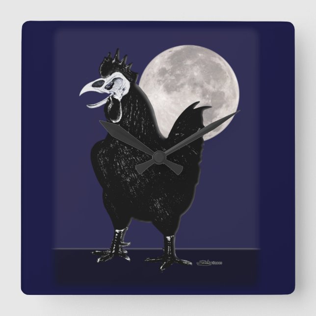 Relógio Quadrado Rooster Ghost (Frente)
