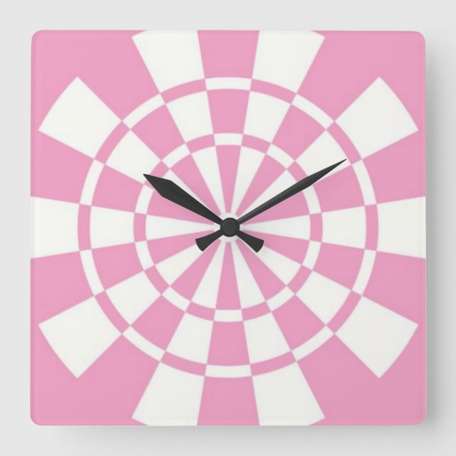 Relógio Quadrado Rosa (Frente)