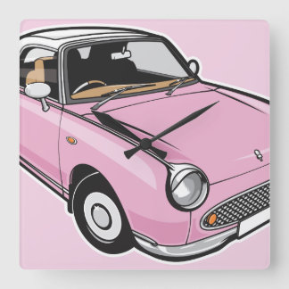 Relógio Quadrado Rosa de Nissan Figaro