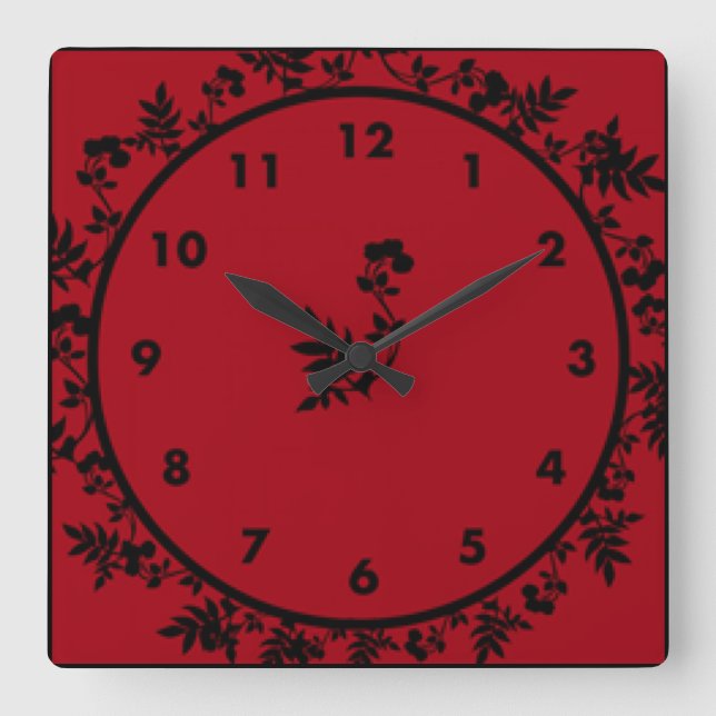 Relógio Quadrado Rosey Wine (Frente)