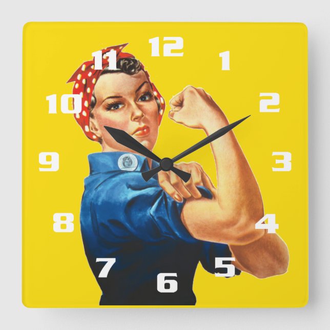 Relógio Quadrado Rosie a Rebitadora (Frente)