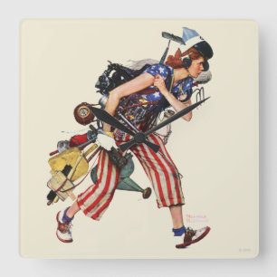 Relógio Quadrado Rosie ao salvamento