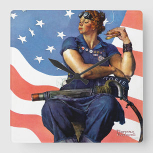 Relógio Quadrado "Rosie the Riveter"