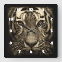 Rosto Tigre Crescente em Pedaços Sepia