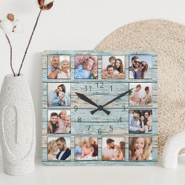 Relógio Quadrado Roupa Náutica Azul Praia