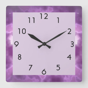 Relógio Quadrado Roxo Sparkle