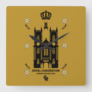 Relógio Quadrado Royal Coronation Westminster Abbey