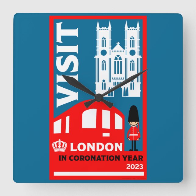 Relógio Quadrado Royal Coronation Year 2023 London (Frente)