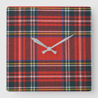 Relógio Quadrado Royal Stewart Tartan Square Wall Clock