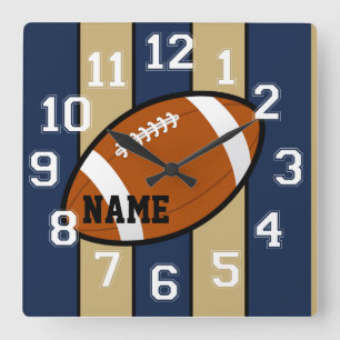 Relógio Quadrado Rua Louis Colors Futebol Wall Clock