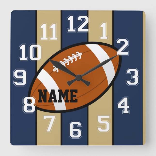 Relógio Quadrado Rua Louis Colors Futebol Wall Clock (Frente)