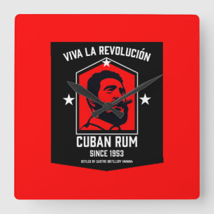Relógio Quadrado Rum Drinkers em Cubo