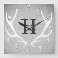 Russo White & Cinza Deer Antlers Burlap Country