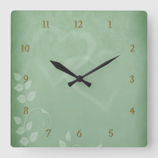 Relógio Quadrado Sage Green Vintage