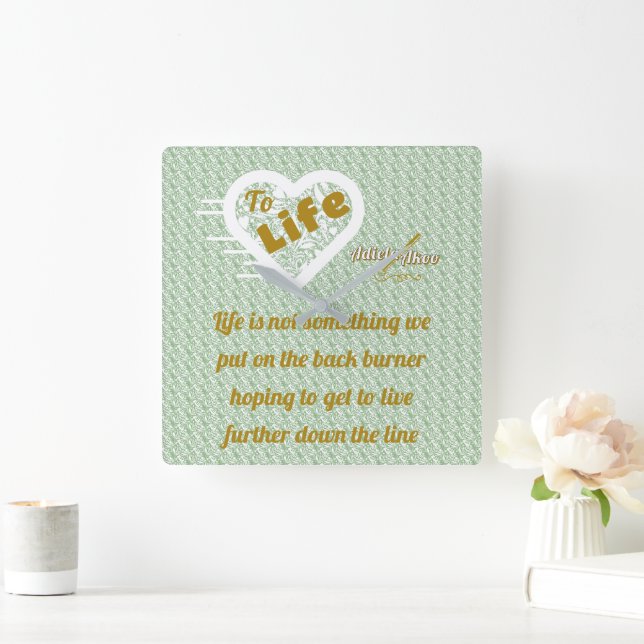 Relógio Quadrado Sage Life Wall Clock, Poeta Adiela Akoo (Lar)