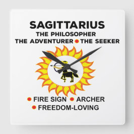 Relógio Quadrado Sagittarius Zodiac Archer Birthday