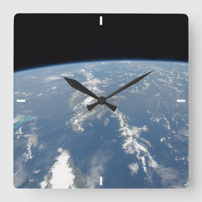 Relógio Quadrado Saharan Dust soprando Westward No Atlântico. (Frente)