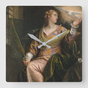 Relógio Quadrado Saint Catherine of Alexandria in Prison