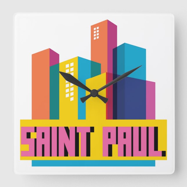 Relógio Quadrado Saint Paul no design (Frente)