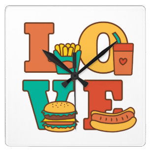 Relogios De Parede Hamburguer Zazzle Com Br