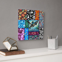 Salmão Crazy Quilt Floral Caprichoso Colorido