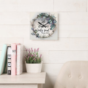 Relógio Quadrado Salmo 23:3