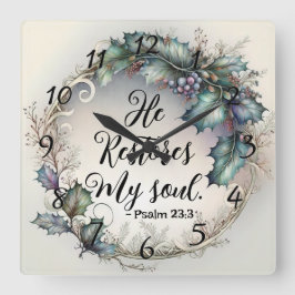 Relógio Quadrado Salmo 23:3