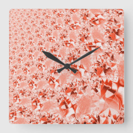 Relógio Quadrado Salmões de lanche a vermelho com um pouco brilhant