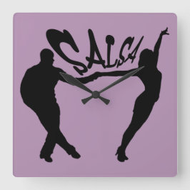 Relógio Quadrado SALSA que DANÇA o pulso de disparo de SALSERO E de