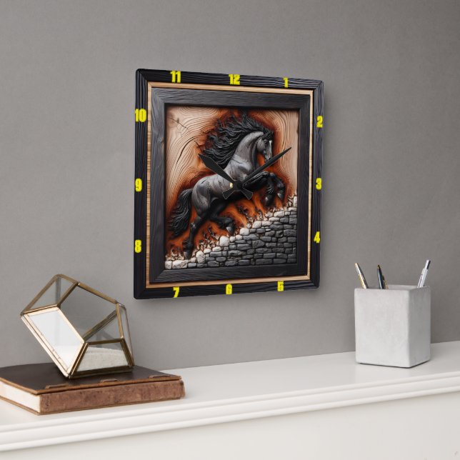 Relógio Quadrado Salto Andaluz: Arte, Tempo, Estilo, Graça (Escritório)
