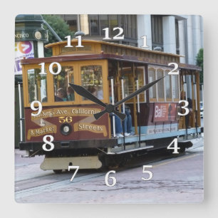 Relógio Quadrado San Francisco Cable Car Wall Clock