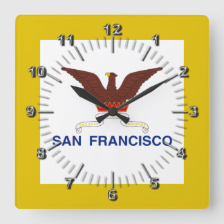 Relógio Quadrado San Francisco (California) flag Large Clock