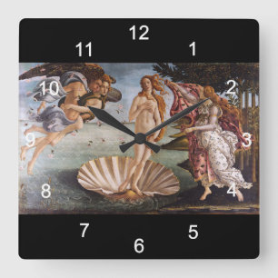 Relógio Quadrado Sandro Botticelli , "O Nascimento de Vênus" ス ク エ