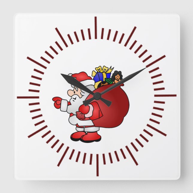 Relógio Quadrado Santa Clause (Frente)