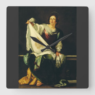 Relógio Quadrado Santa Verônica por Bernardo Strozzi