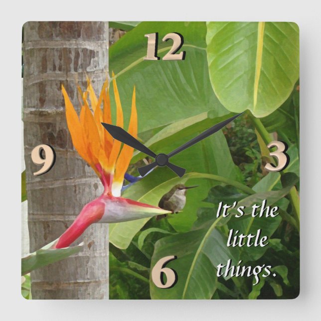 Relógio Quadrado São as Pequenas Coisas (Frente)