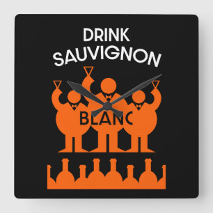 Relógio Quadrado Sauvignon Blanc Wine Drinker