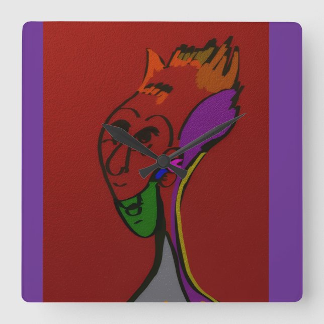 Relógio Quadrado Sci-fi Alien Elder Leader  (Frente)