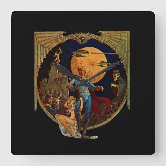 Relógio Quadrado Sci-Fi Hero (Frente)